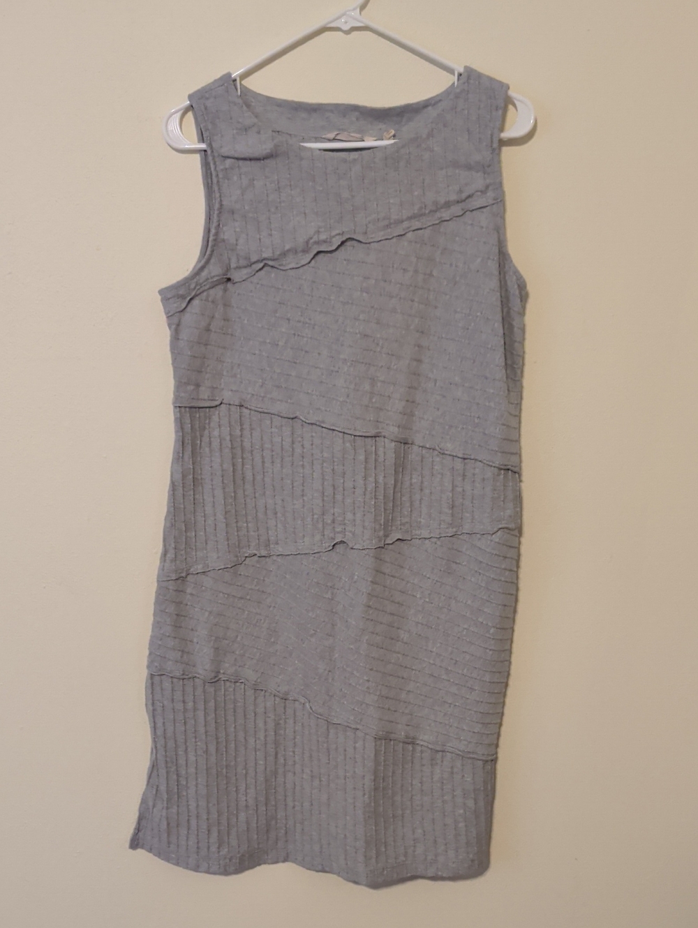 Soft Surroundings Ribbed Sleeveless Gray Knit Dress